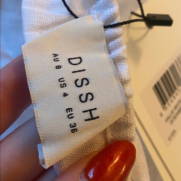 Dissh Hallie White Linen Halter Top Size 4 Small NWT - Picture 8 of 12